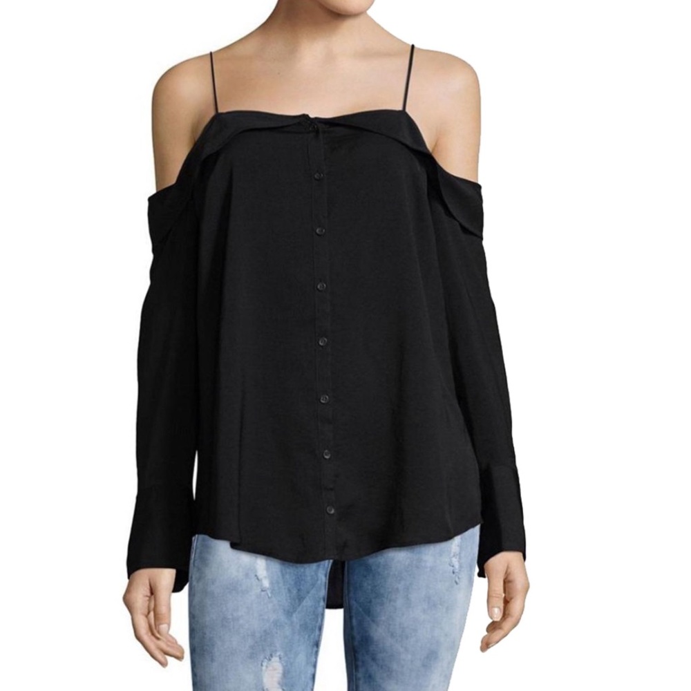 Free People Off the Shoulder Blouse Button Down
